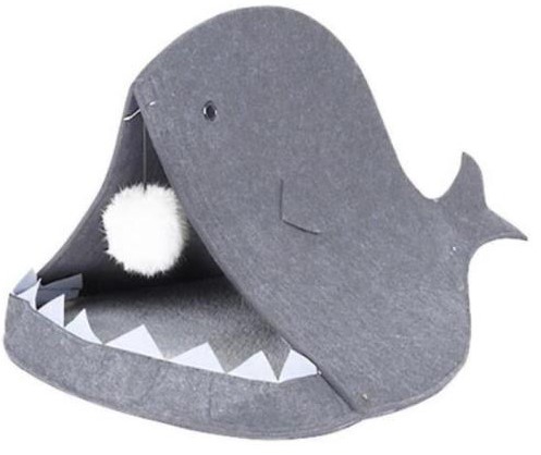 Lit pour chat en forme de poisson